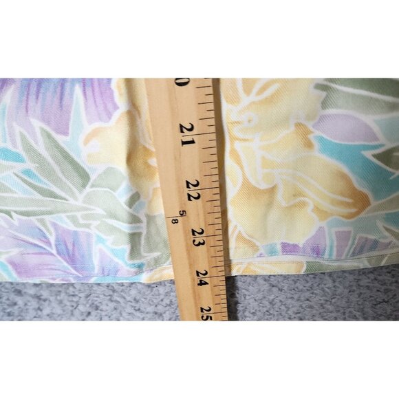 Natural Elements Women's Sleeveless V Neck Hawaiian Shirt 100% Silk Camp Size 14 - Picture 4 of 9